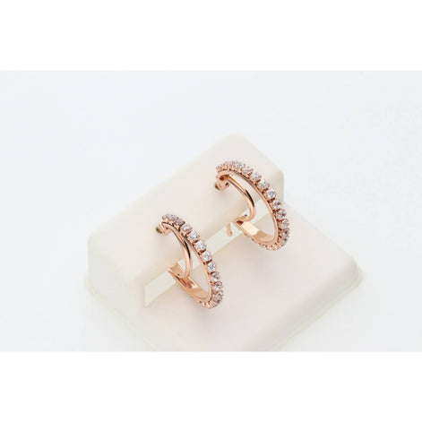 10K Rose Gold Hoops Earring  W:2.5