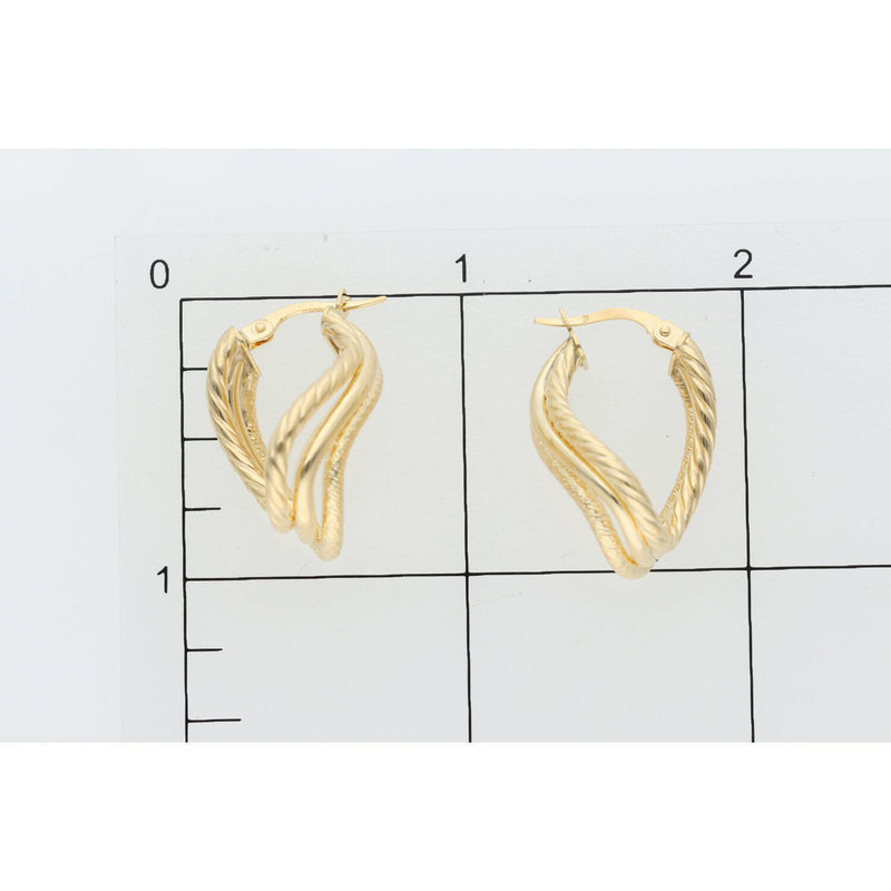 14 Karat Gold 3 In 1 Hoops Earring W:3.1