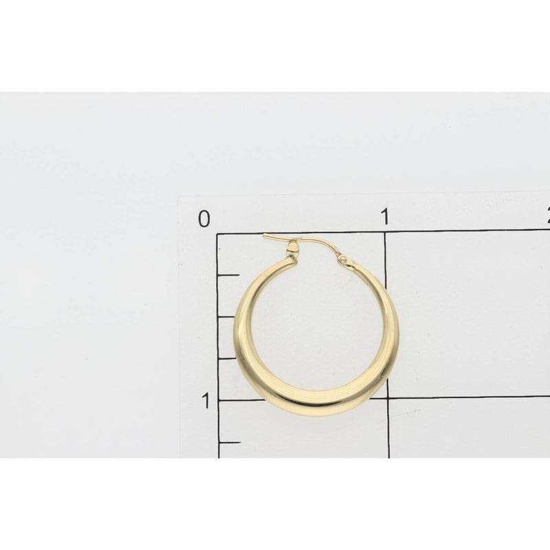 14 Karat Gold Plain Flat Hoops Earring W:2.6