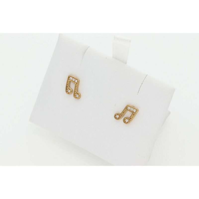 10 karat Gold Musical Earrings W: 1.1