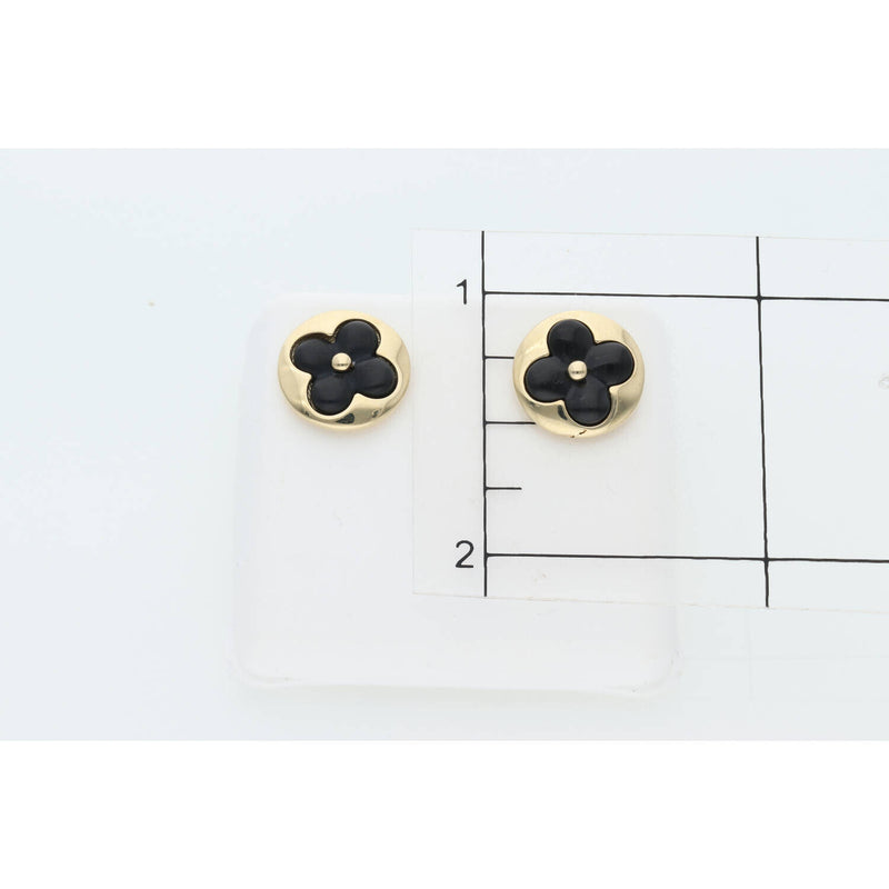 14 Karat Gold Flower Stud Earring W:2.7