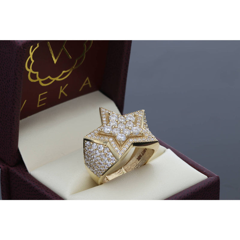 14 Karat Gold Cz Star Ring