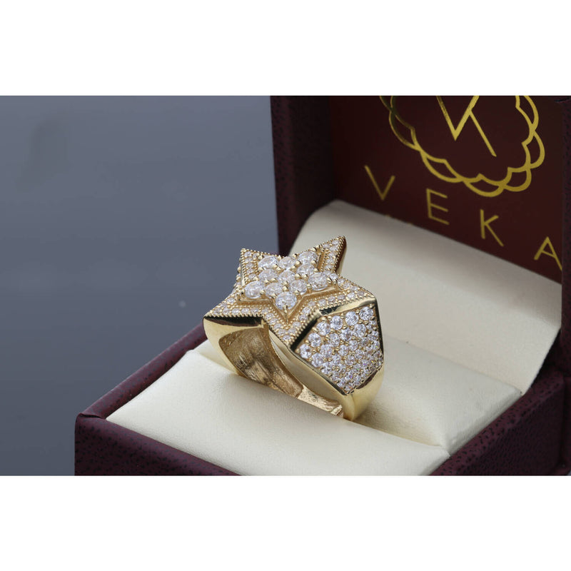 14 Karat Gold Cz Star Ring