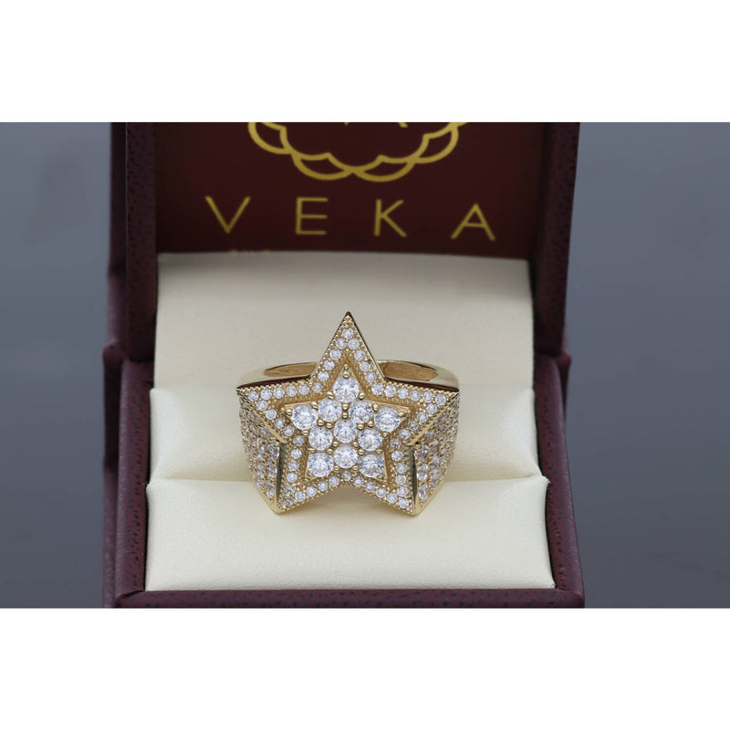 14 Karat Gold Cz Star Ring