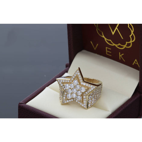 14 Karat Gold Cz Star Ring