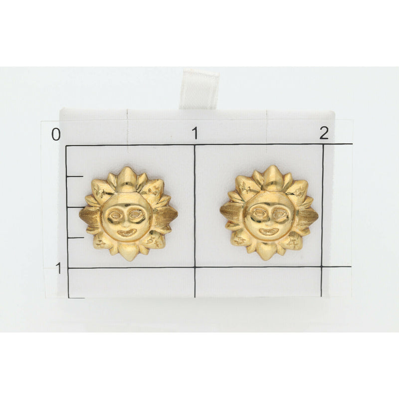10 Karat Gold Sun Earrings W: 3.2