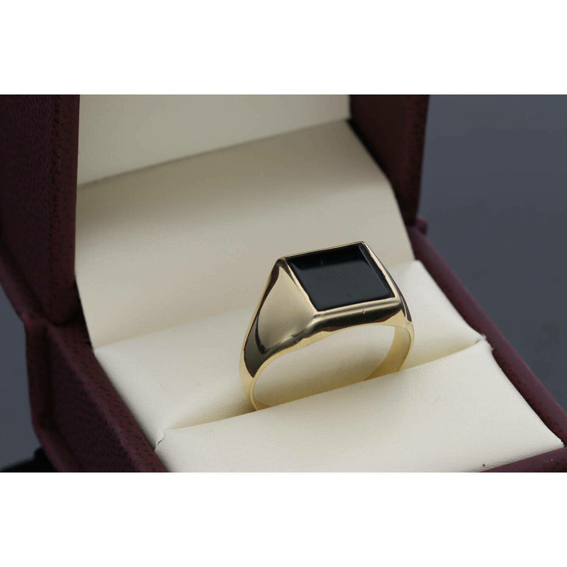 14 Karat Gold & Onyx Square Ring