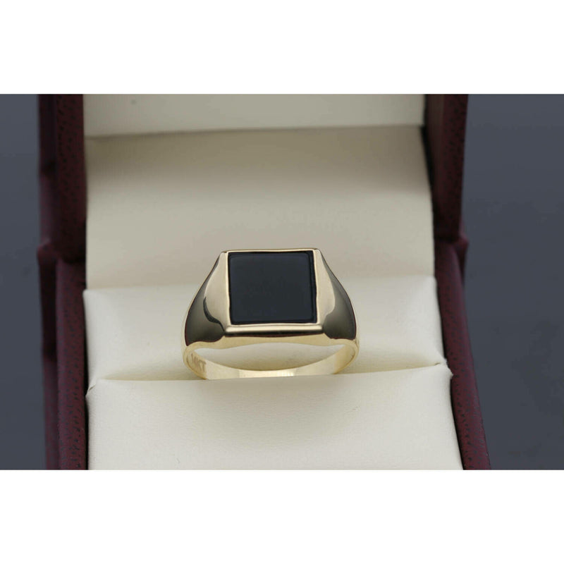 14 Karat Gold & Onyx Square Ring