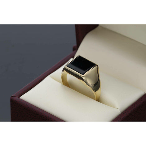 14 Karat Gold & Onyx Square Ring