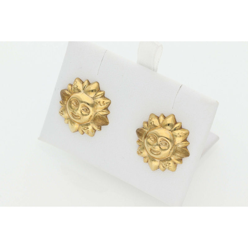 10 Karat Gold Sun Earrings W: 3.2