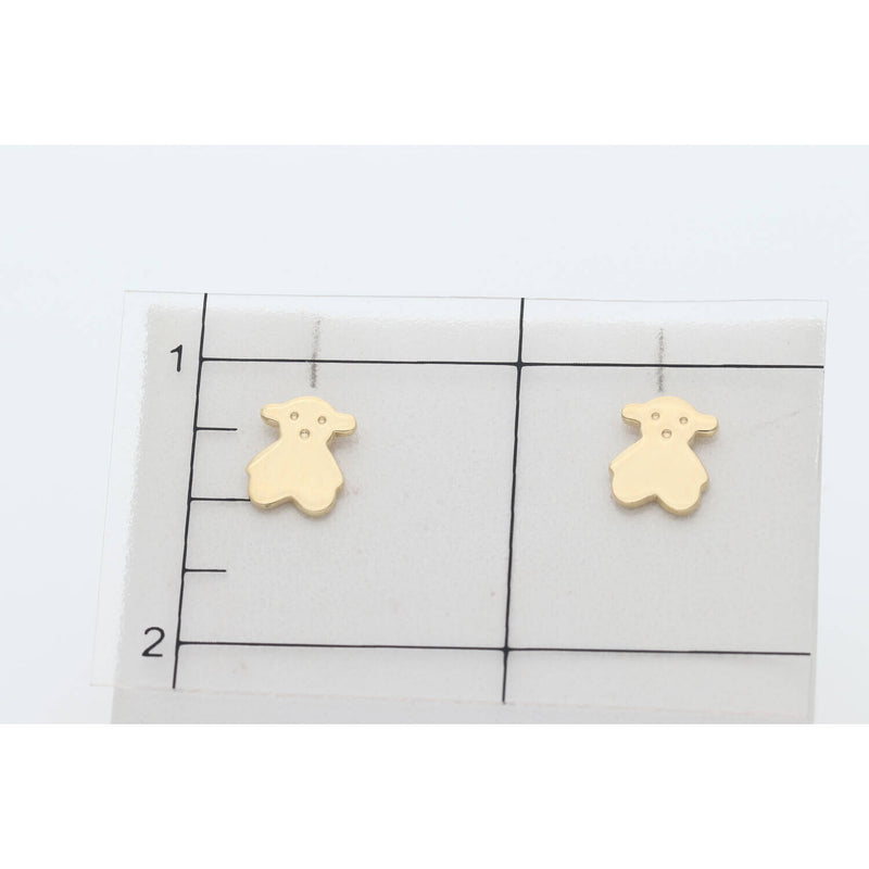 14 Karat Gold Teddy Bear Earrings W:2