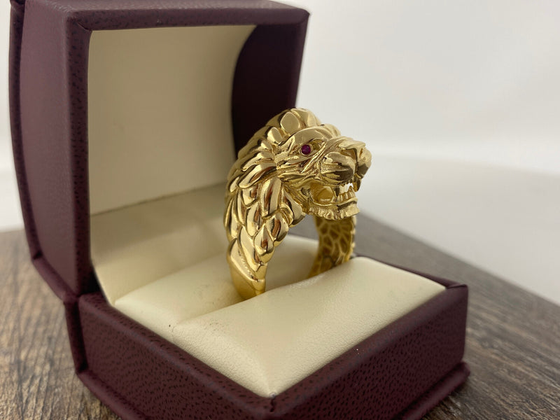 10 Karat Gold Lion Ring