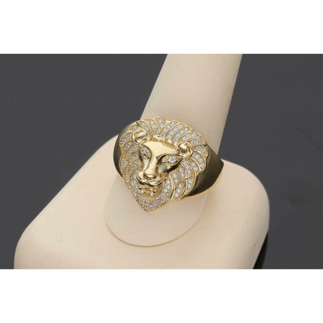 14 Karat Gold Lion Ring