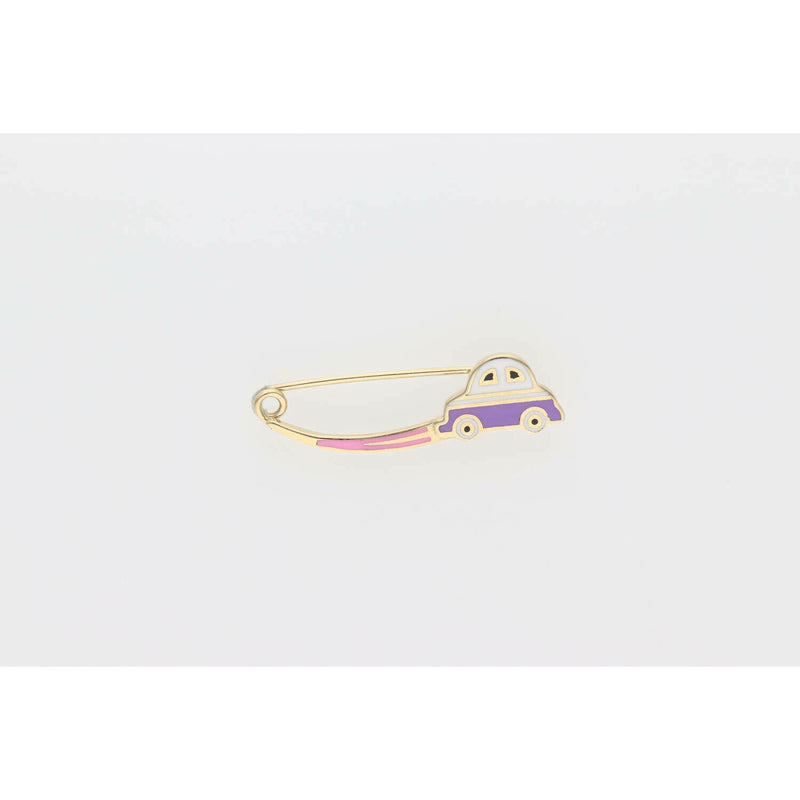10 Karat Gold Purple Car Pin Charm W: 1.3