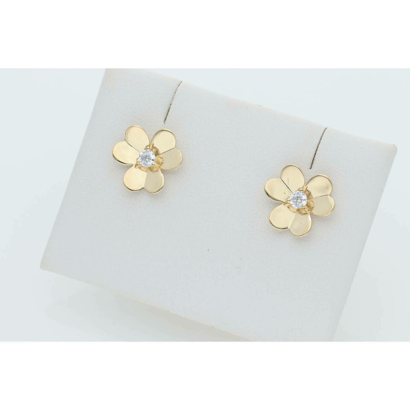 14 karat Gold Flower Earrings W:1.8