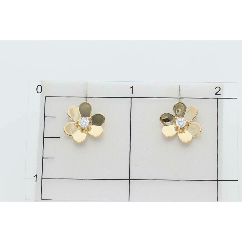 14 karat Gold Flower Earrings W:1.8