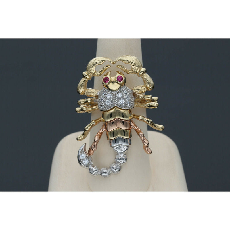 14 karat Gold and Scorpion 3 tone Ring