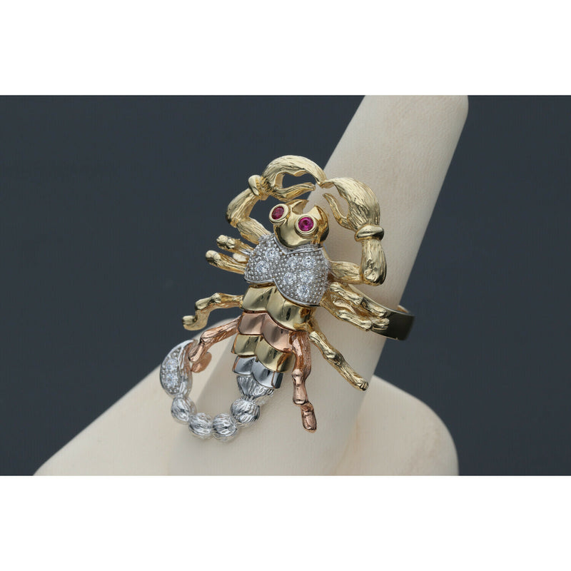 14 karat Gold and Scorpion 3 tone Ring