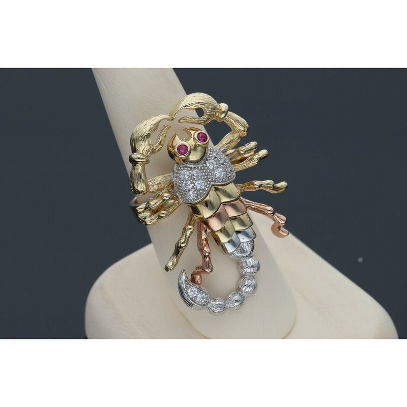 14 karat Gold and Scorpion 3 tone Ring