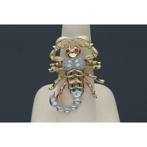 14 karat Gold and Scorpion 3 tone Ring