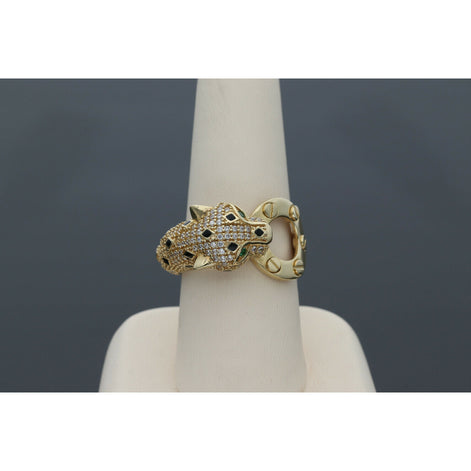 14 Karat Gold Panther Ring