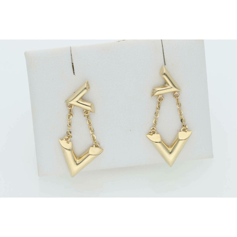 14 Karat Gold Letter "V" Earring W: 4.5