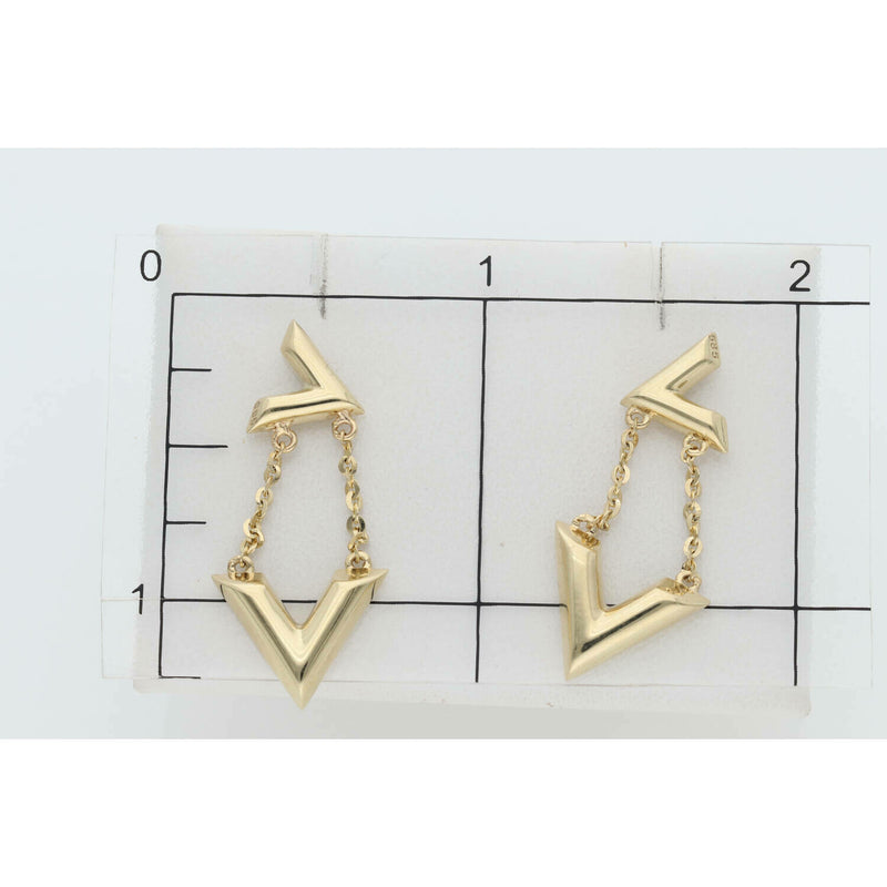 14 Karat Gold Letter "V" Earring W: 4.5