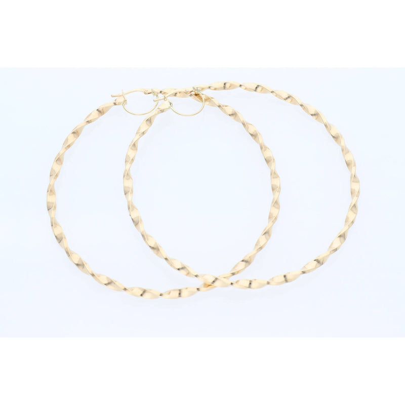 14 Karat Gold Twist Hoops Earring W:6