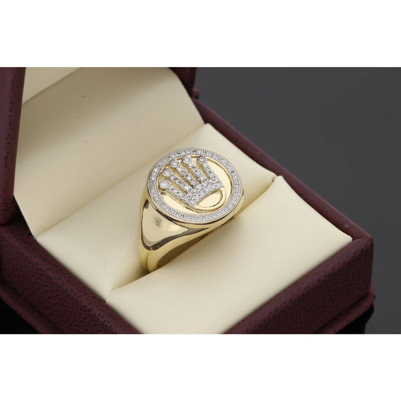 10K  3/8 ctw Diamond Crown Men's Ring