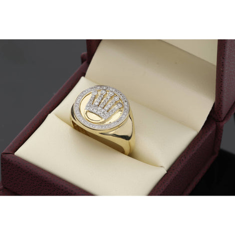 10K  3/8 ctw Diamond Crown Men's Ring