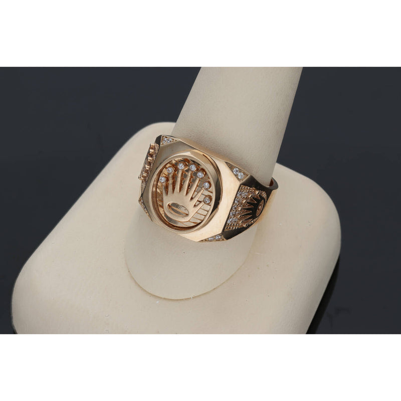 10 Karat Rose Gold Cz Crown Ring
