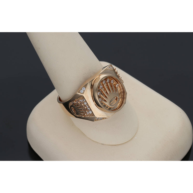 10 Karat Rose Gold Cz Crown Ring
