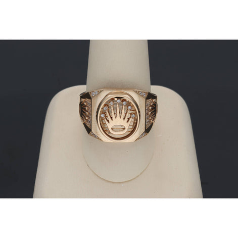 10 Karat Rose Gold Cz Crown Ring