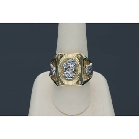 14 Karat Gold  Dragon and Horses Ring