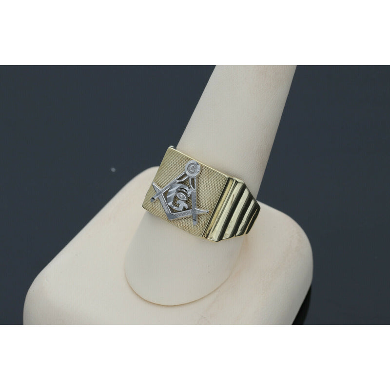 10 Karat Gold Mason Ring Two Tone
