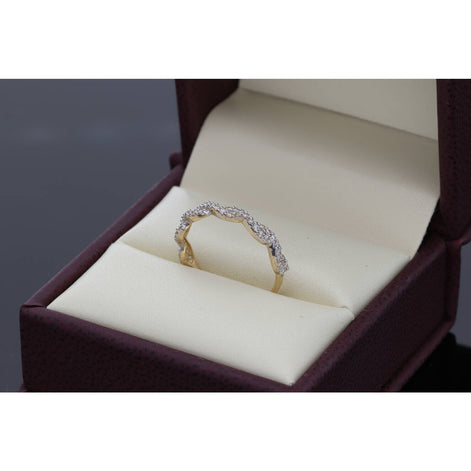 14 Karat Gold Cz Rope Style Ring S:6.5 W:1.1