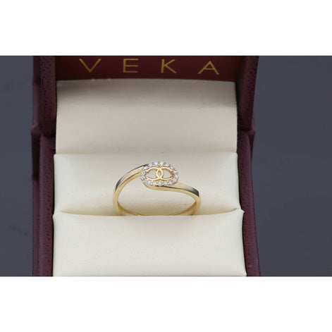 10 Karat Gold Cz Oval CC Ring