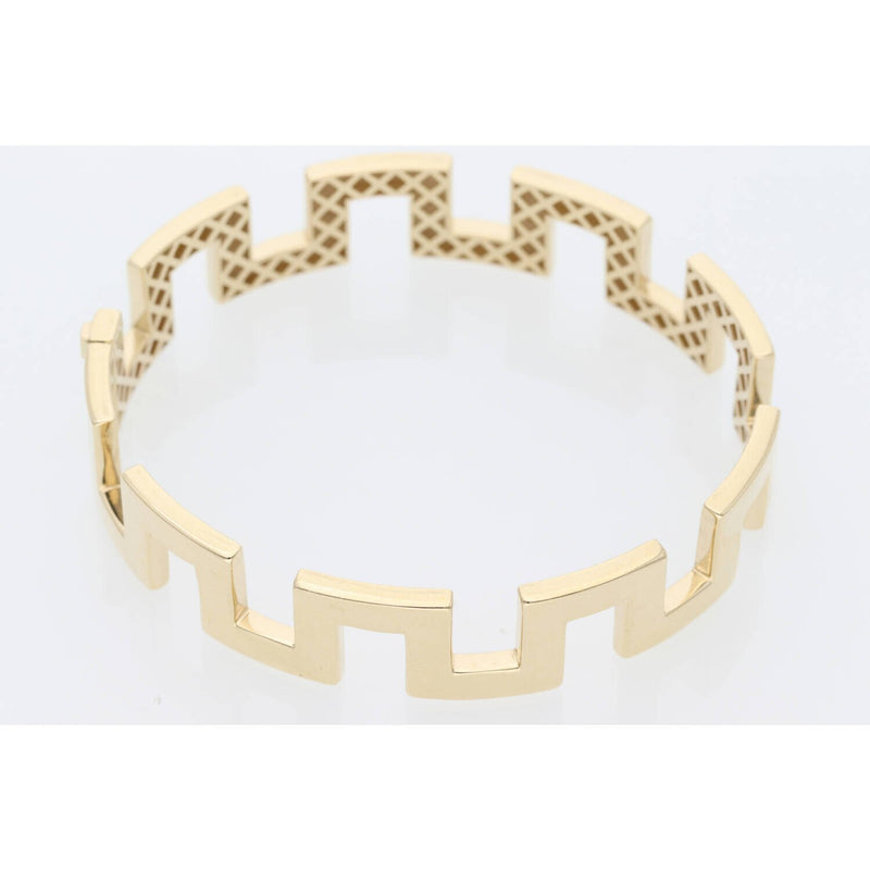 14K Gold Fancy Bangle 13.6 x 7.5 W:15.4