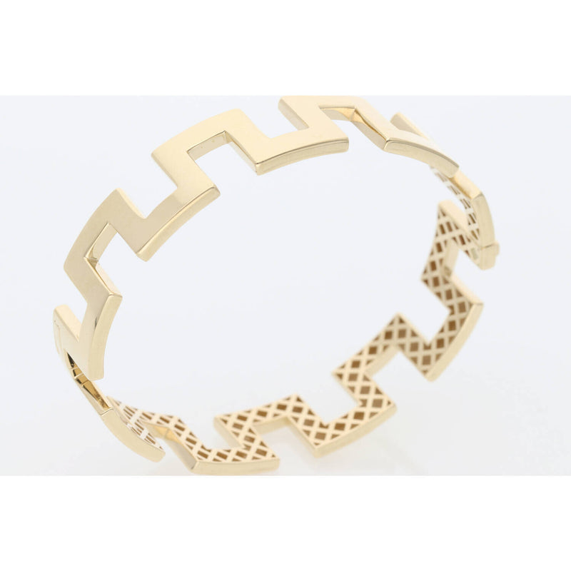 14K Gold Fancy Bangle 13.6 x 7.5 W:15.4