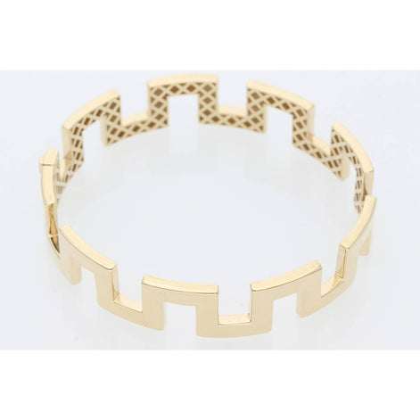 14K Gold Fancy Bangle 13.6 x 7.5 W:15.4