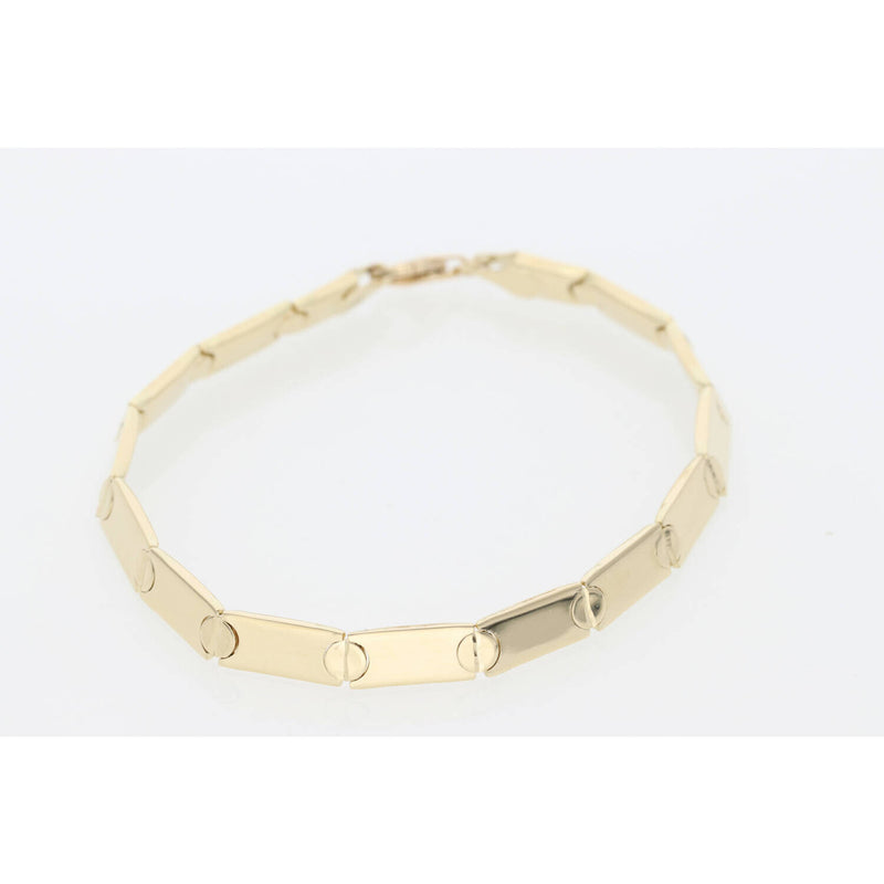 14 Karat Gold Screw Head  Reversible Bracelet
