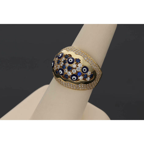 14 Karat Gold  Evil Eye Ring