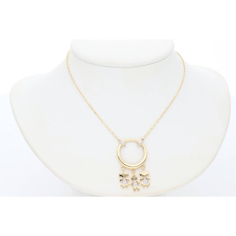14 karat Gold  Rolo Necklace children charm