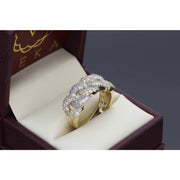 Front view of 1.60 CTW Cuban link diamond ring for men by VEKA Jewelry