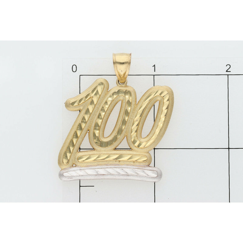 10 Karat Gold "100" charm Two Tone Charm