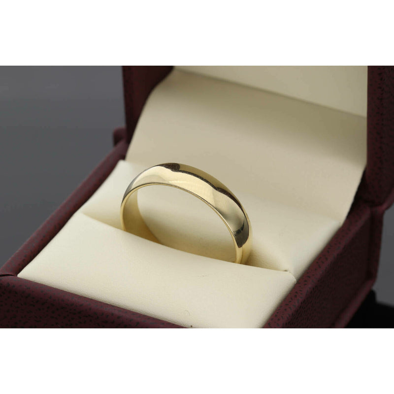 14K Gold Wedding Band 5 mm W: 5.2
