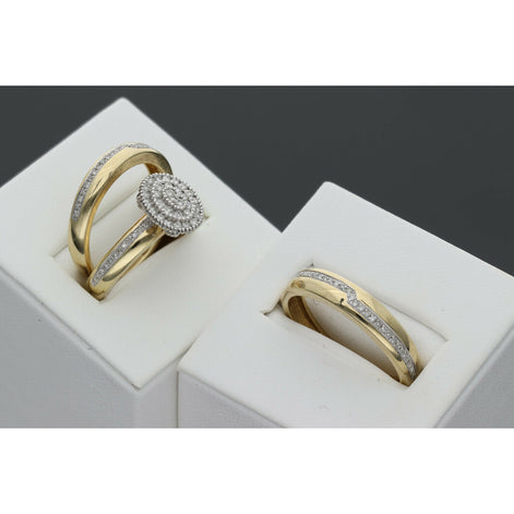 10 karat Gold & 0.50 CTW Diamond Wedding Ring Trio Set