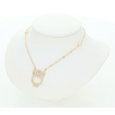 14K G Owl Rollo Necklace 1.9 mm x 18