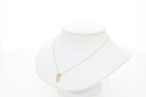 Gold Diamond Tiny Girl Rollo Necklace