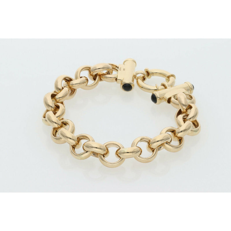 14 Karat Gold Thick Rollo Bracelet 9.9x7"W17.9